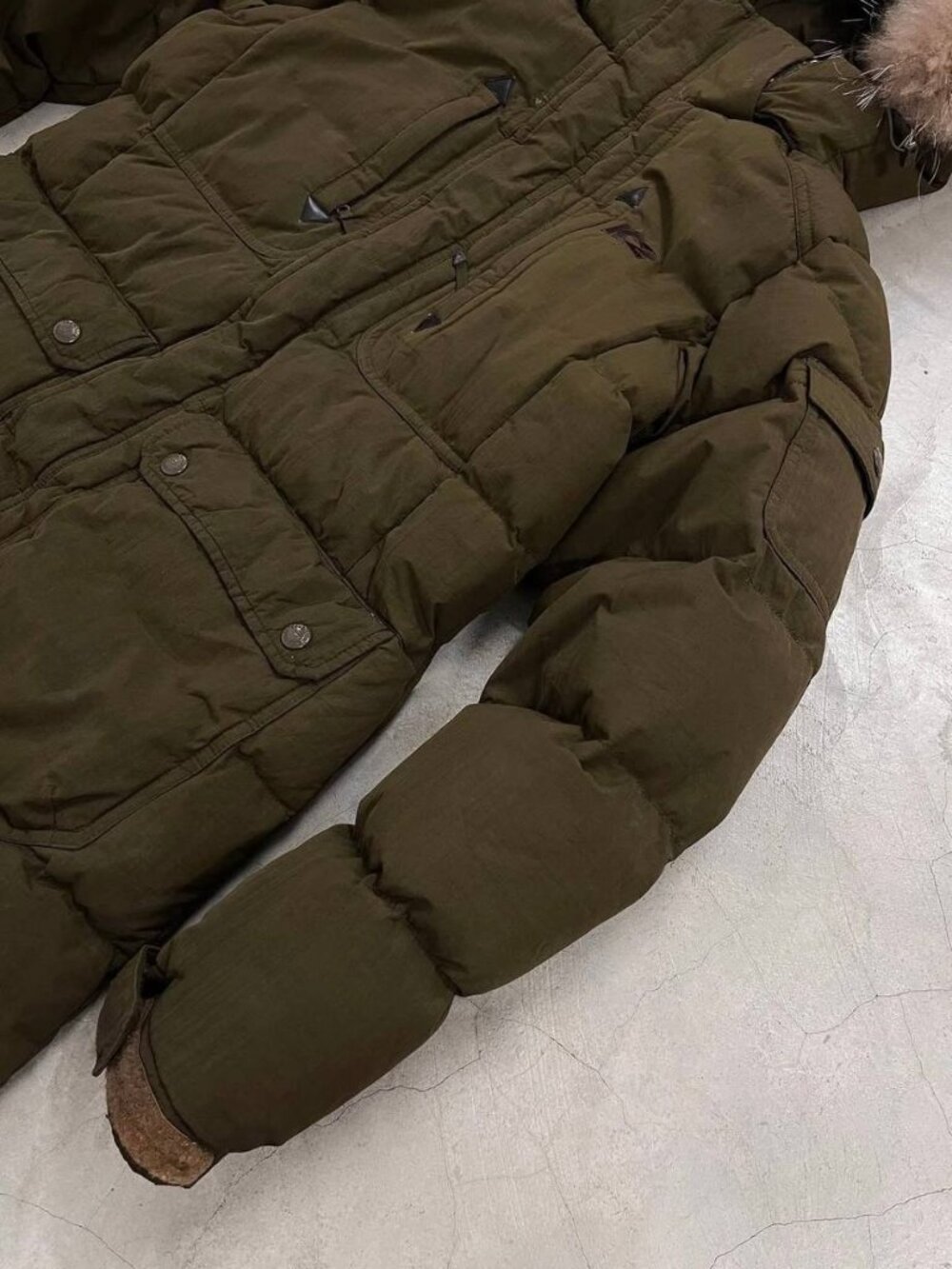 K2 Olive Green Hooded Puffer Coat - Picture 8 of 12